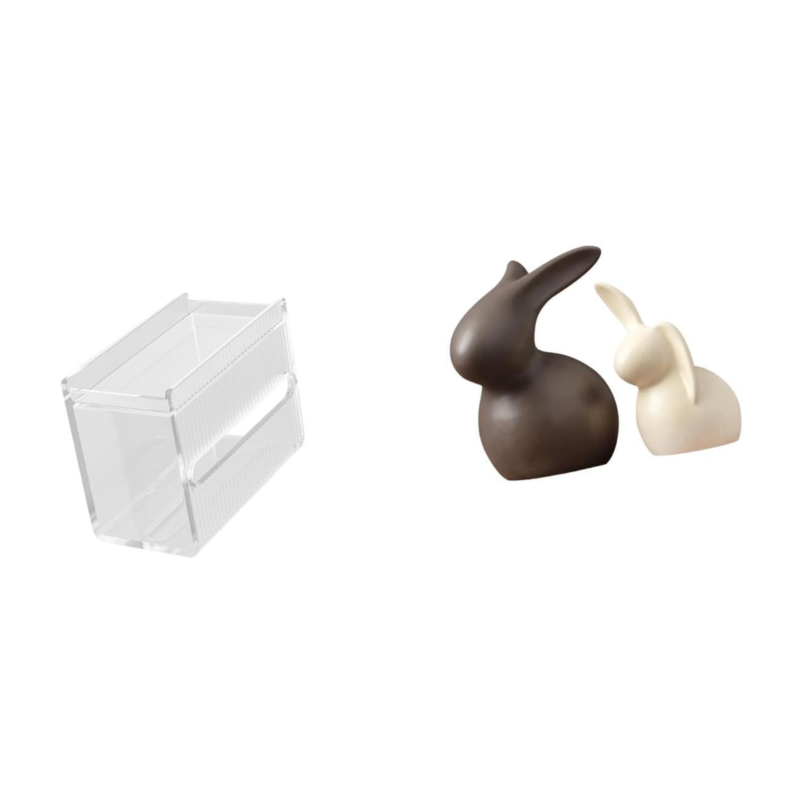 Fiocias Tissue Case Wall Mounted Toilet Paper Storage Box Acrylic Toilet Tissue Towel Holder Ceramic Statue Suitable for Home Office Table Desk Decor