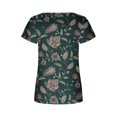 thumbnail image 5 of Fesfesfes Basic Short Sleeve Shirt Women Women's Fashion Printed T-shirt Mid-length 3/4 Sleeves Blouse Round Neck Casual Tops Womens T-Shirts 10(XL), 5 of 5