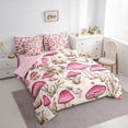 thumbnail image 3 of Homewish Cute Cartoon Mushroom 7pcs Bedding Comforter Set,Rustic Floral Flower Queen Bedding Sets,Pink Beige Queen Sheet Sets For Girl Teens,Microfiber Bedroom Decor Reversible, 3 of 8