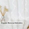 thumbnail image 6 of Bazaahm White Sheer Curtains for Bedroom Living Room Lattice Linen Geometric Embroidered Moroccan Voile Drapes, 84"L x 52"W 2pcs, Grommet Top, 6 of 6