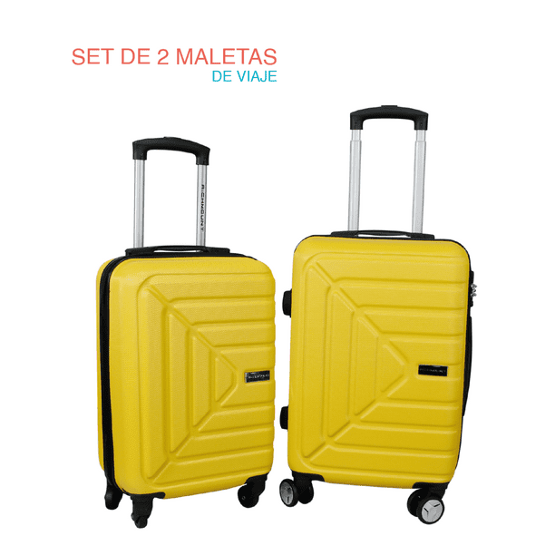 Set 2 Maletas 18 Y 20in Rigida Rueda Giratoria Candado Viaje