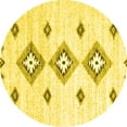 thumbnail image 1 of Ahgly Company Indoor Round Abstract Yellow Contemporary Area Rugs, 7' Round, 1 of 4