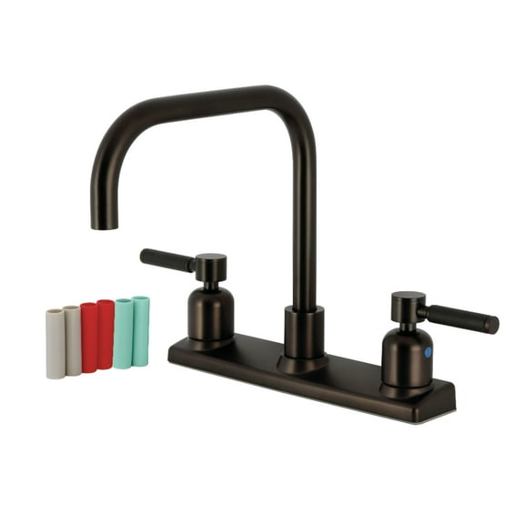Kingston FB2145DKL Kaiser Two-Handle 2-Hole 8" Centerset Kitchen Faucet in Oil Rubbed Bronze