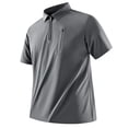 thumbnail image 2 of hoksml Men's Quick Dry Half Zip Collared Shirts, Short Sleeve Outdoor Golf Tops with Water Resistant Zipper Chest Pocket for Travel Daily Wear, 2 of 6