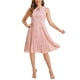 thumbnail image 2 of Vestido de verano floral A-Line sin mangas hasta la rodilla con pliegues para mujer XL color rosa claro, 2 of 5