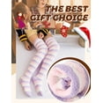 thumbnail image 6 of Women Christmas Thigh High Fuzzy Socks Cute Cartoon over Knee Fluffy Striped Stockings Winter Leg Warmers, 6 of 6