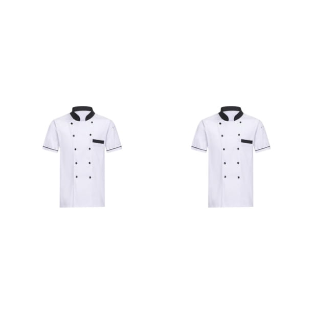 Uniformes de Chef Sonducket abrigo de Chef transpirable doble botonadura Blanco 3XL 2Conjunto