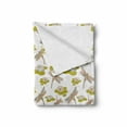 thumbnail image 2 of Dragonfly Soft Flannel Fleece Throw Blanket, Lotus Flower with Symbolic Yoga Themed Nature Theme Print, Cozy Plush for Indoor and Outdoor Use, 50" x 70", Apple Green and Cream, by Ambesonne, 2 of 6