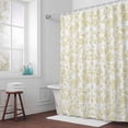 thumbnail image 5 of Yellow Pastoral Flower Fabric Shower Curtain Farmhouse Floral Washable Shower Curtains for Bathroom, Waterproof Bath Curtain with Hooks Home Decor 72x72in, 5 of 8