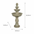 thumbnail image 4 of Hamiedun 42.5" H Traditional Outdoor Water Fountain with Pineapple Finial – Classic Garden Décor with Flowing Cascade and Antique Stone Finish for Patios, Lawns, and Courtyards, 4 of 5