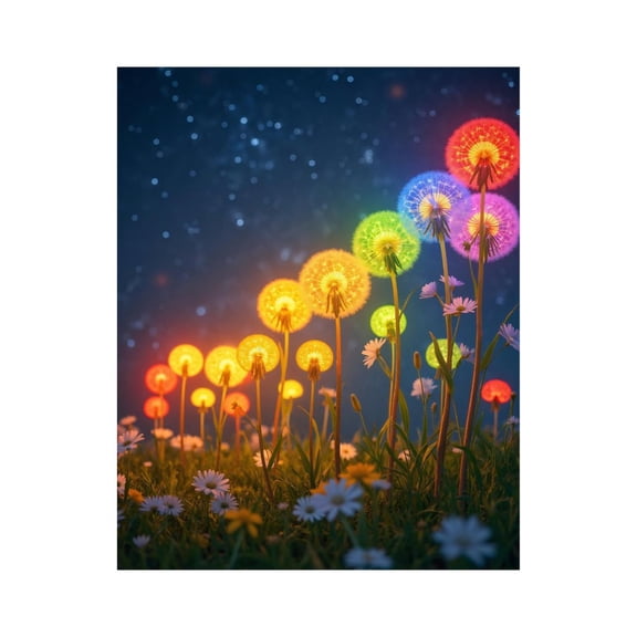 Paint by Numbers Kit for Adults, Glowing Dandelion Rainbow Night Sky Paint by Numbers, Easy Paint by Numbers Kit for Adults Beginner, DIY Adult Paint by Number Kits on Canvas, Home Decor