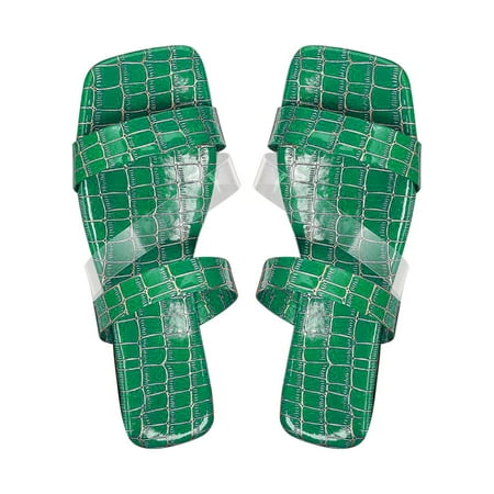 

Women Sandals clearance for Juebong Women s Flat Slides Sandals Dressy Round Open Toe Slip On Strapy Slippers Summer Beach Shoes for Women Flat Leather Beach Wedding Poolside