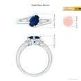 thumbnail image 5 of ANGARA Natural 1.55 ct Blue Sapphire & Diamond Split Shank Engagement Ring in 14K White Gold for Women (Size-8x6mm) | September Birthstone, Anniversary, Jewelry Gift for Women | Natural Sapphire Ring, 5 of 10