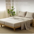 thumbnail image 2 of Bedding Sheet Set Washed Cotton Linen Like Textu Breathable Durable Soft Comfy (Dark Orange Queen), 2 of 5