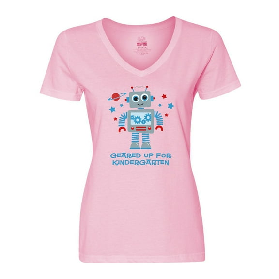 Inktastic Robot Geared Up Kindergarten Women's V-Neck T-Shirt