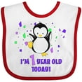 thumbnail image 3 of Inktastic I'm 1 Year Old Today-first Birthday Baby Penguin Boys or Girls Baby Bib, 3 of 4
