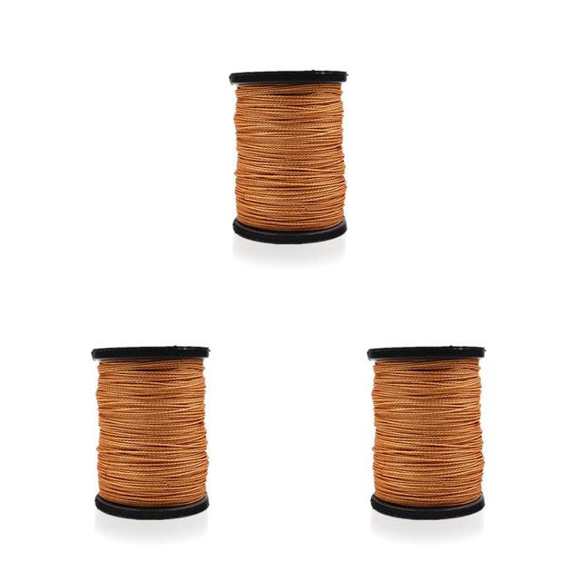 sweethay Hilo de pescar de nailon, alambre de cometa, cables de carpa pragmáticos, hilos de zapatos lisos sólidos multicolores para reparar el Marrón 3piezas