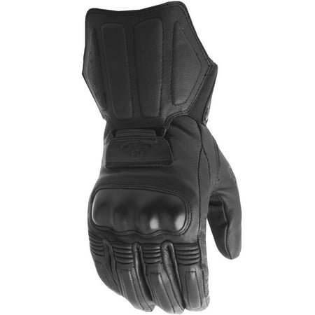 Highway 21 Deflector Men's Leather Motorcycle Glove for Cold Weather Black Size