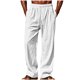 thumbnail image 2 of Ceisia Men's Trendy Solid Color Gift Elastic Drawstring Waist Straight Casual Trousers with Pockets, 2 of 8