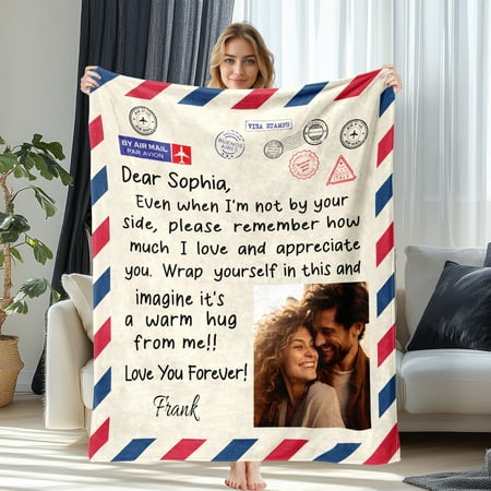 JML Custom Throw Blanket Soft Flannel Blanket – Personalized Photo & Text Soft & Lightweight Multiple Sizes for Girlfriend Couple Wife Hansband JML Custom Throw Blanket Soft Flannel Blanket – Personalized Photo & Text Soft & Lightweight Multiple Sizes for Girlfriend Couple Wife Hansband