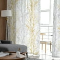 thumbnail image 4 of Yellow Grey Sheer Curtains 96 Inches Long 2 Panels Set, Window Sheer Curtains for Living Room/Bedroom, Pastoral Botanical Branch Aesthetics Light Filtering Rod Pocket Curtain 52'' x 96'' x 2, 4 of 7