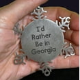 thumbnail image 2 of Georgia Snowflake Steel Christmas Tree Ornament, Funny Quote Gifts - I'd Rather Be Georgia, 2 of 6