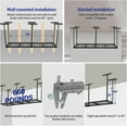 thumbnail image 6 of M optimized Overhead Garage Storage Rack 4' x 8' Adjustable Ceiling Rack, 660lb Weight Capacity, 22"-40" Adjustable Height, 6 of 7