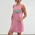 thumbnail image 3 of Vestido de Verano para Mujeres, Vestido de Cuello Redondo sin Mangas de Bolsillo de Impresión de Moda Casual Hecha de 95% Poliéster 5% Spandex para Primavera Verano, Vestido Sexy para Mujeres, 3 of 5