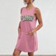 thumbnail image 3 of Vestido de Verano para Mujeres, Vestido de Cuello Redondo sin Mangas de Bolsillo de Impresión de Moda Casual Hecha de 95% Poliéster 5% Spandex para Primavera Verano, Vestido Sexy para Mujeres, 3 of 5