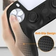 thumbnail image 3 of Funda protectora antideslizante de silicona suave para mando inalámbrico PlayStation 5 con 4 tapas para los pulgares y extensores de gatillos L2R2, 3 of 8
