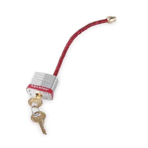 Circuit Breaker Switch Padlock, Keyed Different, Steel, Red, 1 1/8 in Body Width 7C5RED