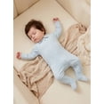 thumbnail image 5 of BemeyourBBs Newborn Baby Girl Boy Spring Fall Winter Clothes Outfit Footed Romper 0 3 6 Months Casual Long Sleeve Lapel Collar Stripes Print Zip Up Footie Jumpsuit One Piece Outfits, 5 of 9