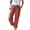 Red, variant on Patlollav Womens Casual Solid Color Pockets Elastic Waist Comfortable Straight Pants