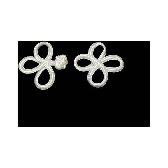 Lily 2.5" White or Off White Loop Chinese Frog Decorative Button Knot Closure