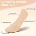 thumbnail image 5 of Bocaoying 6-Pair Women's Ice Silk No Show Socks, Invisible Low Cut Socks with Sponge Padding, Non-Slip Cotton Socks with Grip(3 Nude+3 Black), Thin & Breathable for US Women's 6.5-8.5, Gift for Her, 5 of 7