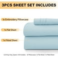 thumbnail image 4 of Lux Decor Twin-XL Bed Sheet Set, 3-Piece Plain Soft Microfiber – Deep Pocket Twin XL Bed Sheets, Includes 1 Fitted Sheet, 1 Flat Sheet, 1 Pillowcase, Blue, 4 of 10