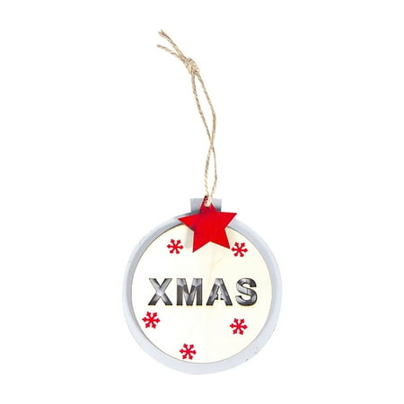 

Veki Decoration Circular List Hollow Letter Christmas Tree Christmas Wood Pendant Decoration Hangs Outdoor Beads