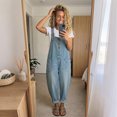 thumbnail image 6 of Czanzd Women's Denim Overalls Loose Fit Casual Bib Jumpsuit-Light-Blue,L, 6 of 7
