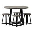 thumbnail image 1 of 5-Piece Distressed Solid Wood Dining Set - Gray / Black, 1 of 6