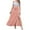 Pink, variant on Womens Laceup Slit Front Bodycon Denim Skirts Vintage High Waisted Washed Casual Midi Skirt with Pockets
