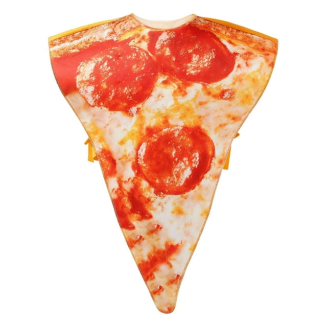 Disfraz de pizza de Halloween con estampado divertido de comida para cosplay para fiestas temáticas