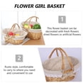 thumbnail image 2 of MasteelfCA Panier de Rangement Tissé en Osier Panier de Fleurs pour Filles Panier de Mariage à Main, 2 of 5