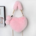 thumbnail image 3 of Bolso de mano con forma de corazón, bonito bolso de peluche tipo bandolera para mujer, 3 of 5