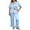Clear Blue, variant on Ekouaer Silk Pajamas for Women Satin Short Sleeve Pajamas Set with Ruffle 2 Pieces Button Down Tops and Pants