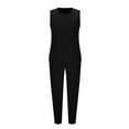 thumbnail image 5 of 2 Piece Sets for Women Summer Crew Neck Sleeveless Tops Long Pants Tracksuit Lounge Jogger Set with Pockets, 5 of 6