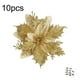 thumbnail image 2 of Adornos navideños, set de 10 flores artificiales para árbol de Navidad con pinzas, ideales para fiestas navideñas. Decoraciones de plástico., 2 of 6