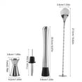 thumbnail image 4 of Steel 4pcs/ Set Durable Stainless Steel Drinking Cocktail Mixing Tool Set in Home Bar PartyA, 4 of 8