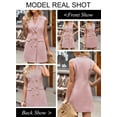 thumbnail image 2 of Asyoly Womens Summer Solid V Neck Sleeveless Blazer Dress Casual Work Office Double Breasted Blazer Dresses with Pockets, 2 of 6