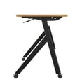 thumbnail image 6 of Emma + Oliver Heavy-Duty Flip Top Training Table with Nesting Design, Privacy Panel, Y-Legs, 1" Walnut Tabletop, Black Metal Frame - 72" x 24", 6 of 15