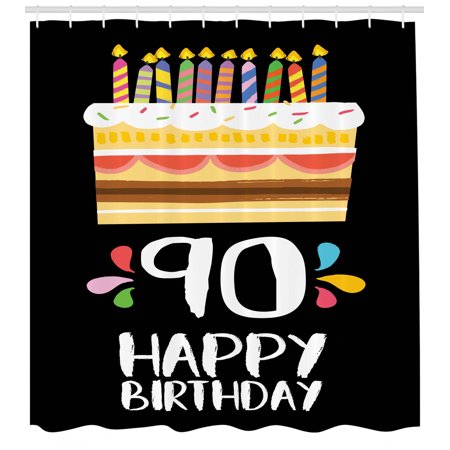 90th Birthday Decorations Shower Curtain Colorful Party Set Up On